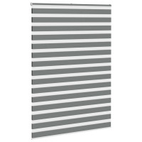 Produktbild för Rullgardin zebra mörkgrå 165x230 cm tyg bredd 160,9cm polyester