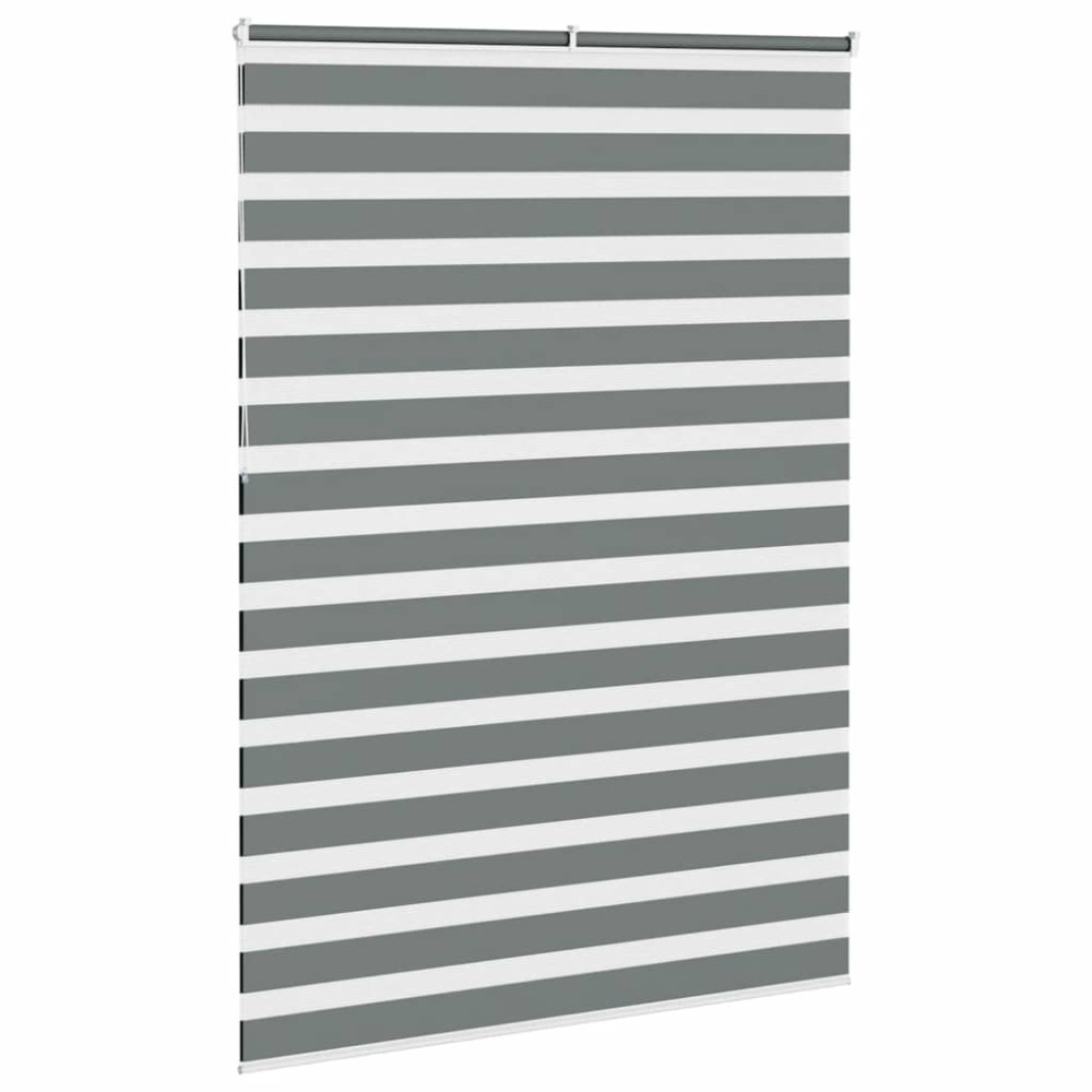 Produktbild för Rullgardin zebra mörkgrå 165x230 cm tyg bredd 160,9cm polyester