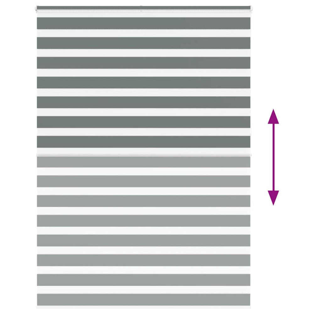 Produktbild för Rullgardin zebra mörkgrå 165x230 cm tyg bredd 160,9cm polyester
