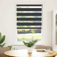 Produktbild för Rullgardin zebra svart 70x150 cm tyg bredd 65,9 cm polyester