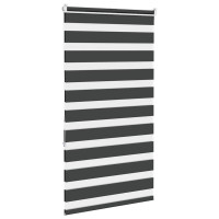 Produktbild för Rullgardin zebra svart 70x150 cm tyg bredd 65,9 cm polyester
