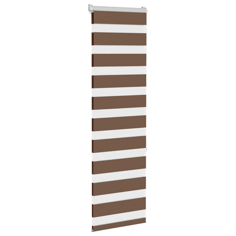 Produktbild för Rullgardin zebra brun 45x150 cm tyg bredd 40,9 cm polyester