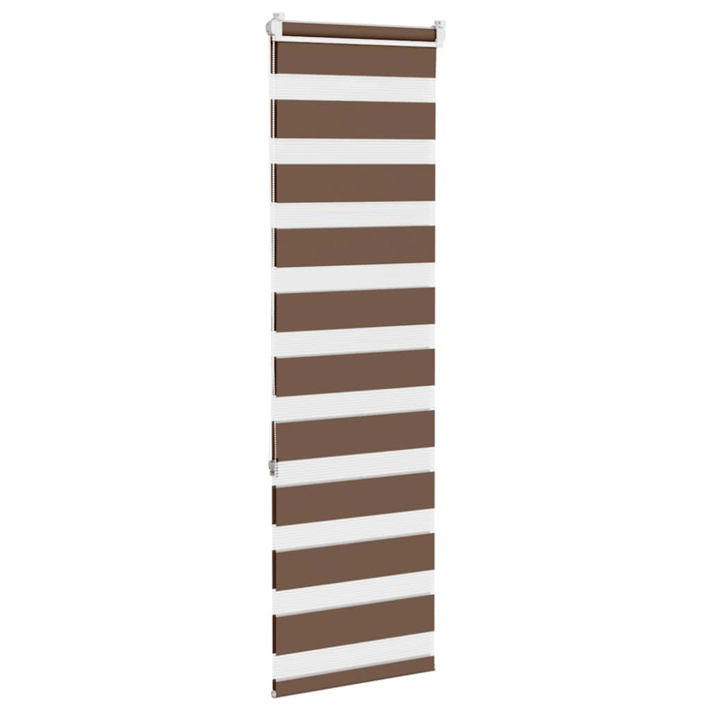 Produktbild för Rullgardin zebra brun 45x150 cm tyg bredd 40,9 cm polyester
