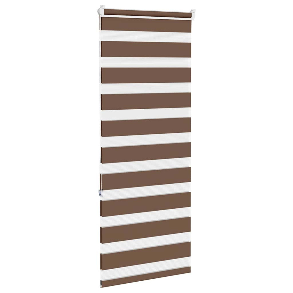 Produktbild för Rullgardin zebra brun 55x150 cm tyg bredd 50,9 cm polyester