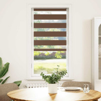 Produktbild för Rullgardin zebra brun 60x150 cm tyg bredd 55,9 cm polyester