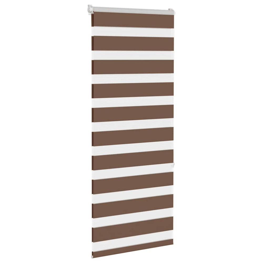 Produktbild för Rullgardin zebra brun 60x150 cm tyg bredd 55,9 cm polyester