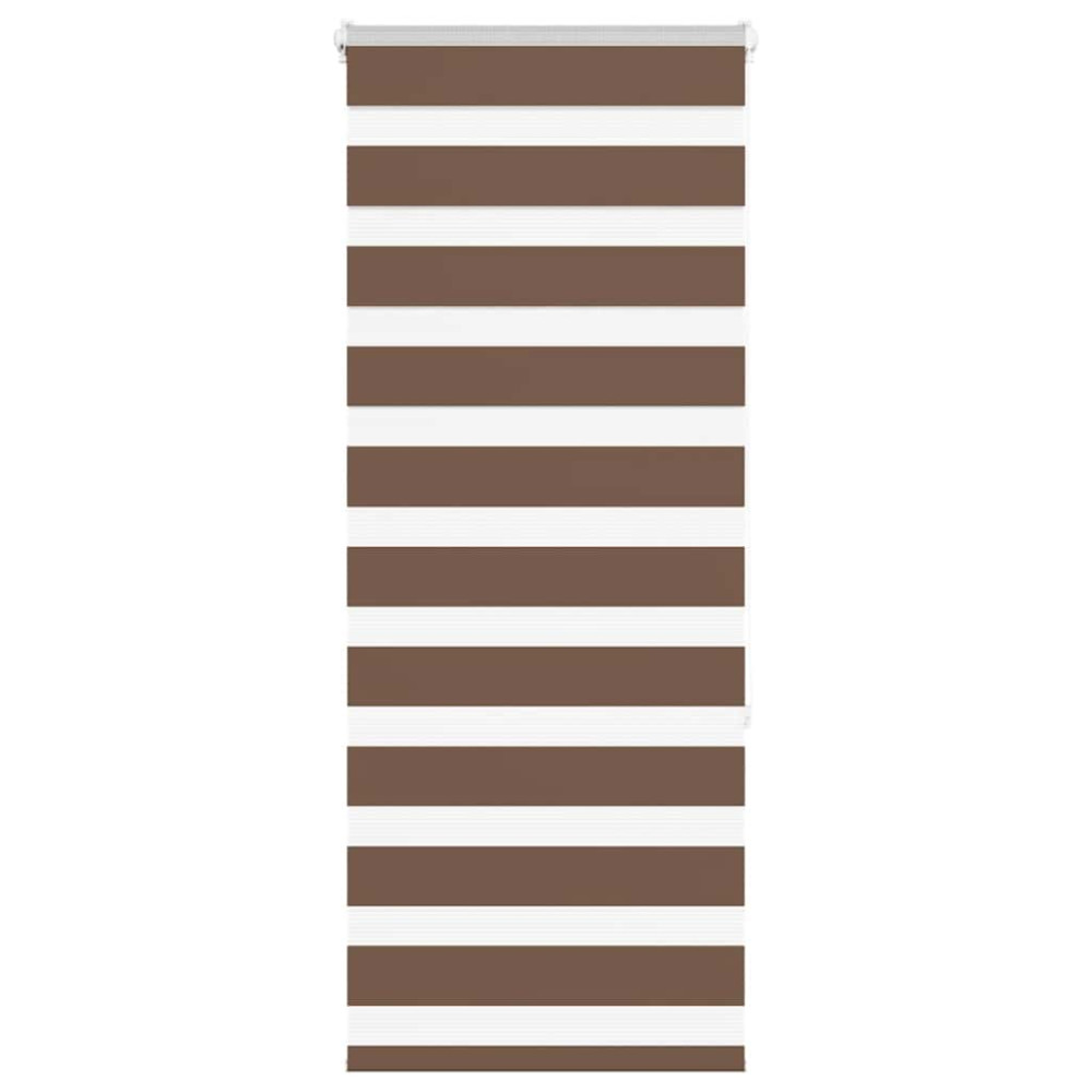 Produktbild för Rullgardin zebra brun 65x150 cm tyg bredd 60,9 cm polyester