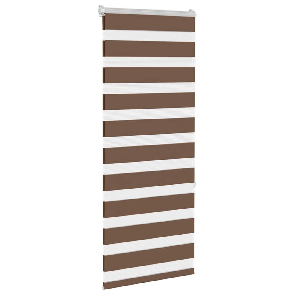 Produktbild för Rullgardin zebra brun 65x150 cm tyg bredd 60,9 cm polyester
