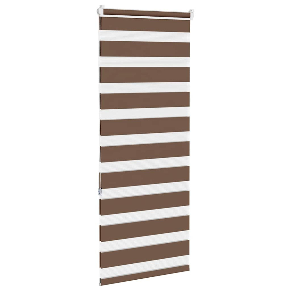 Produktbild för Rullgardin zebra brun 65x150 cm tyg bredd 60,9 cm polyester