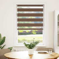 Produktbild för Rullgardin zebra brun 70x150 cm tyg bredd 65,9 cm polyester