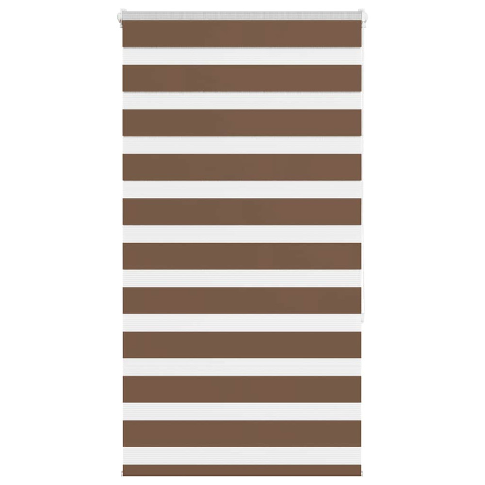 Produktbild för Rullgardin zebra brun 75x150 cm tyg bredd 70,9 cm polyester