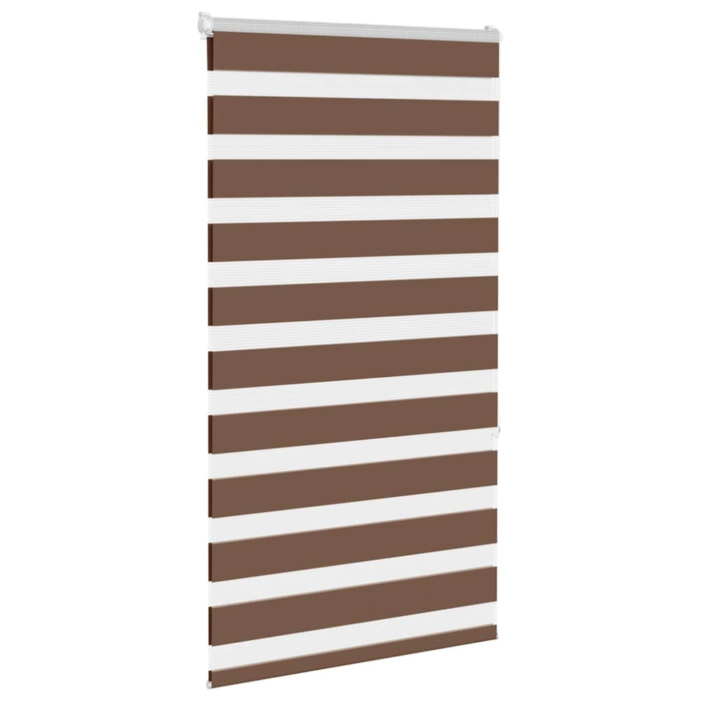 Produktbild för Rullgardin zebra brun 75x150 cm tyg bredd 70,9 cm polyester