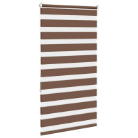 Produktbild för Rullgardin zebra brun 75x150 cm tyg bredd 70,9 cm polyester