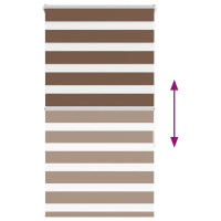 Produktbild för Rullgardin zebra brun 75x150 cm tyg bredd 70,9 cm polyester