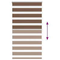 Produktbild för Rullgardin zebra brun 80x150 cm tyg bredd 75,9 cm polyester