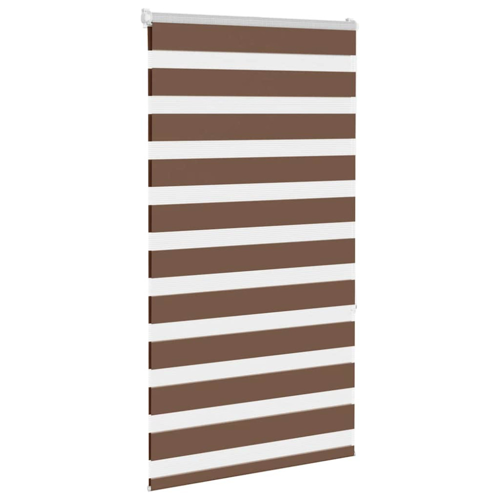 Produktbild för Rullgardin zebra brun 90x150 cm tyg bredd 85,9 cm polyester