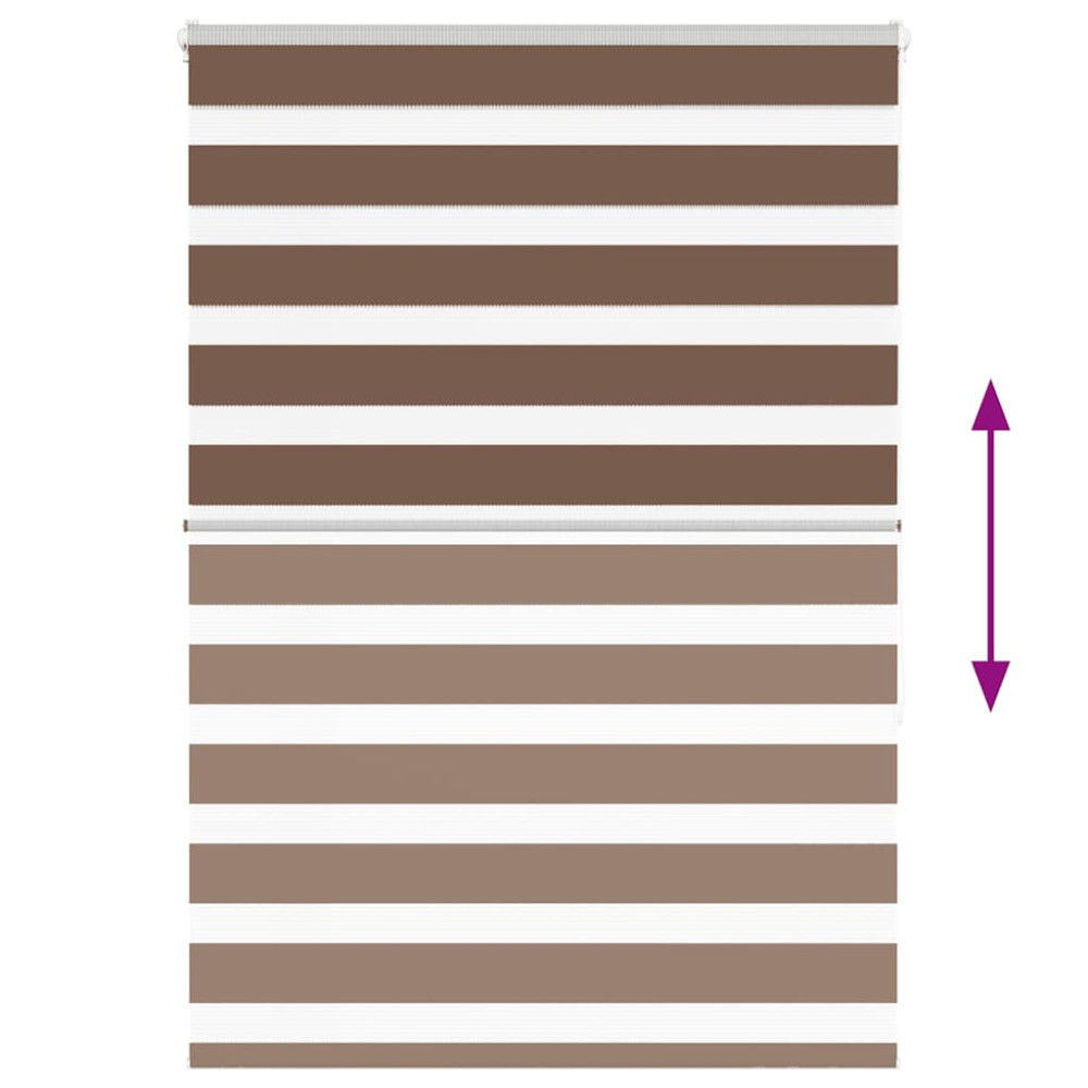 Produktbild för Rullgardin zebra brun 95x150 cm tyg bredd 90,9 cm polyester