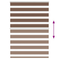 Produktbild för Rullgardin zebra brun 95x150 cm tyg bredd 90,9 cm polyester