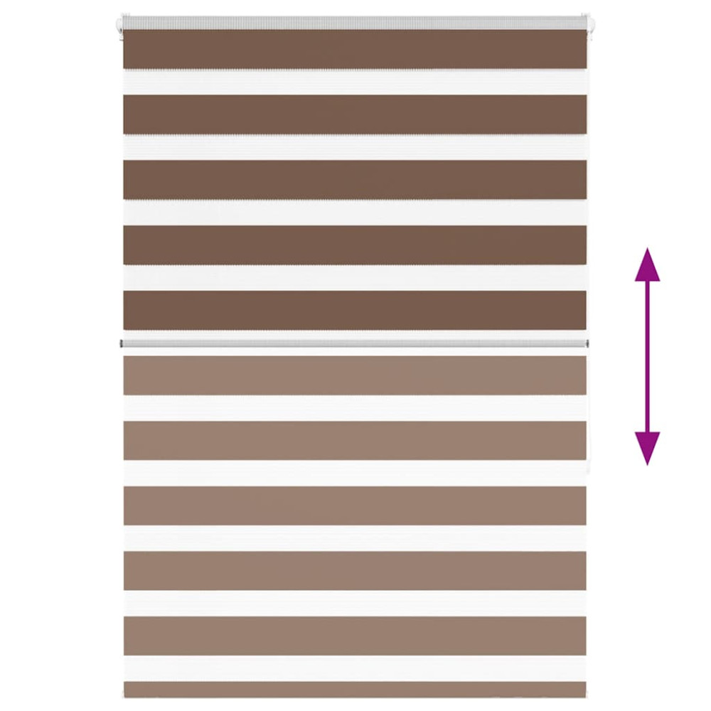 Produktbild för Rullgardin zebra brun 105x150 cm tyg bredd 100,9 cm polyester