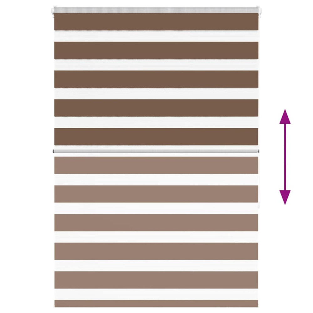 Produktbild för Rullgardin zebra brun 110x150 cm tyg bredd 105,9 cm polyester
