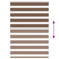 Produktbild för Rullgardin zebra brun 110x150 cm tyg bredd 105,9 cm polyester