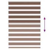 Produktbild för Rullgardin zebra brun 115x150 cm tyg bredd 110,9 cm polyester