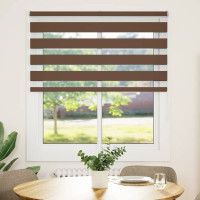Produktbild för Rullgardin zebra brun 120x150 cm tyg bredd 115,9 cm polyester