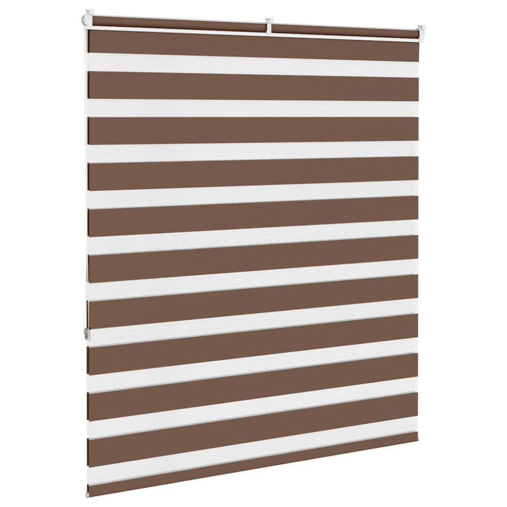Produktbild för Rullgardin zebra brun 120x150 cm tyg bredd 115,9 cm polyester