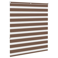 Produktbild för Rullgardin zebra brun 120x150 cm tyg bredd 115,9 cm polyester