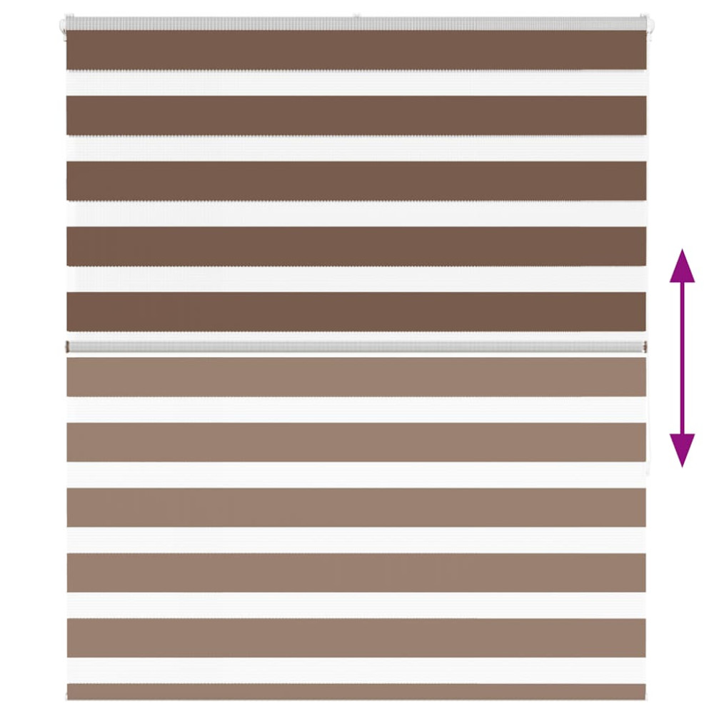 Produktbild för Rullgardin zebra brun 120x150 cm tyg bredd 115,9 cm polyester