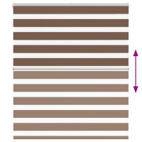 Produktbild för Rullgardin zebra brun 120x150 cm tyg bredd 115,9 cm polyester