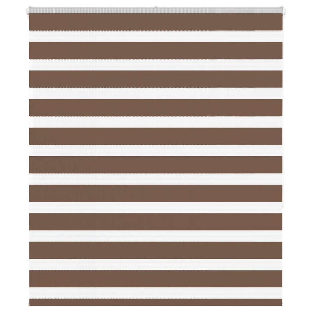 Produktbild för Rullgardin zebra brun 125x150 cm tyg bredd 120,9 cm polyester