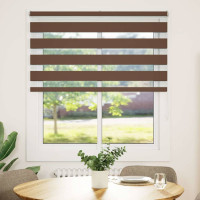 Produktbild för Rullgardin zebra brun 125x150 cm tyg bredd 120,9 cm polyester