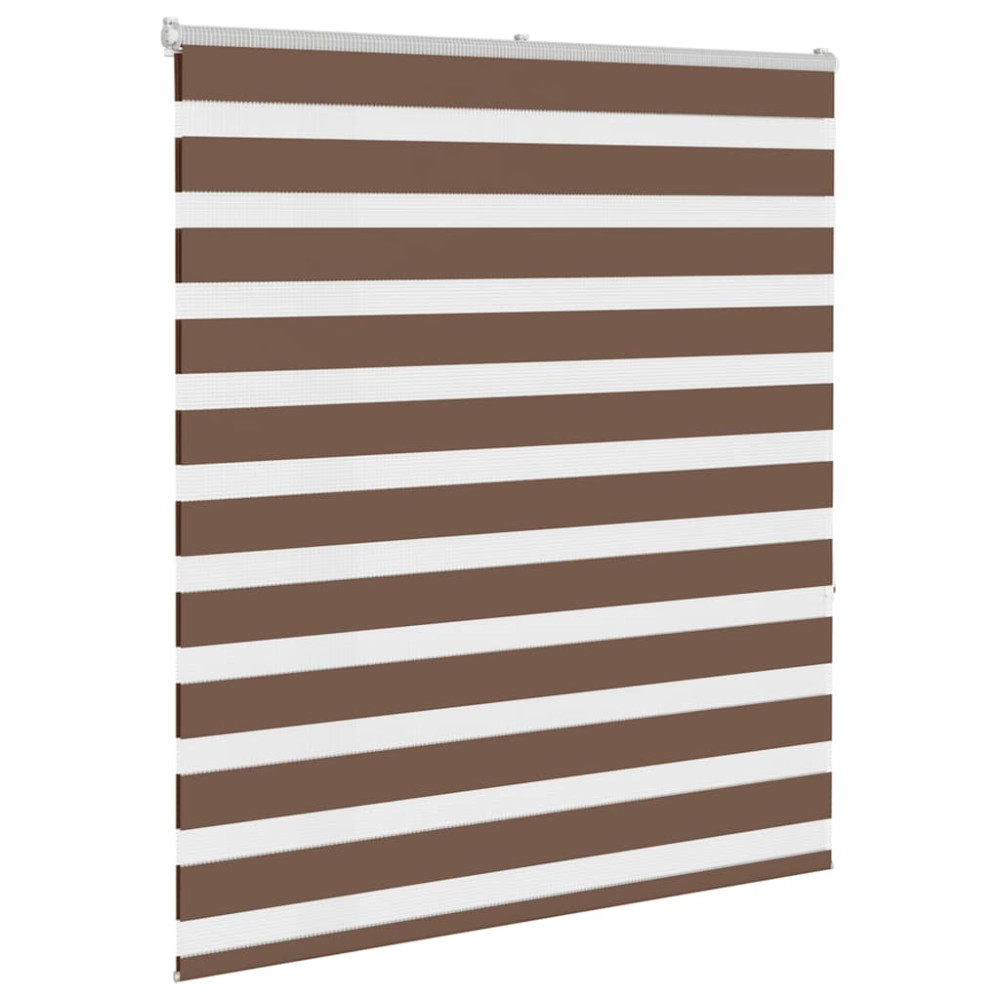 Produktbild för Rullgardin zebra brun 125x150 cm tyg bredd 120,9 cm polyester
