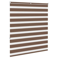 Produktbild för Rullgardin zebra brun 125x150 cm tyg bredd 120,9 cm polyester