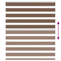 Produktbild för Rullgardin zebra brun 125x150 cm tyg bredd 120,9 cm polyester