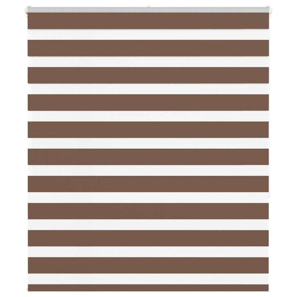 Produktbild för Rullgardin zebra brun 130x150 cm tyg bredd 125,9 cm polyester