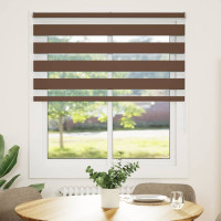Produktbild för Rullgardin zebra brun 130x150 cm tyg bredd 125,9 cm polyester