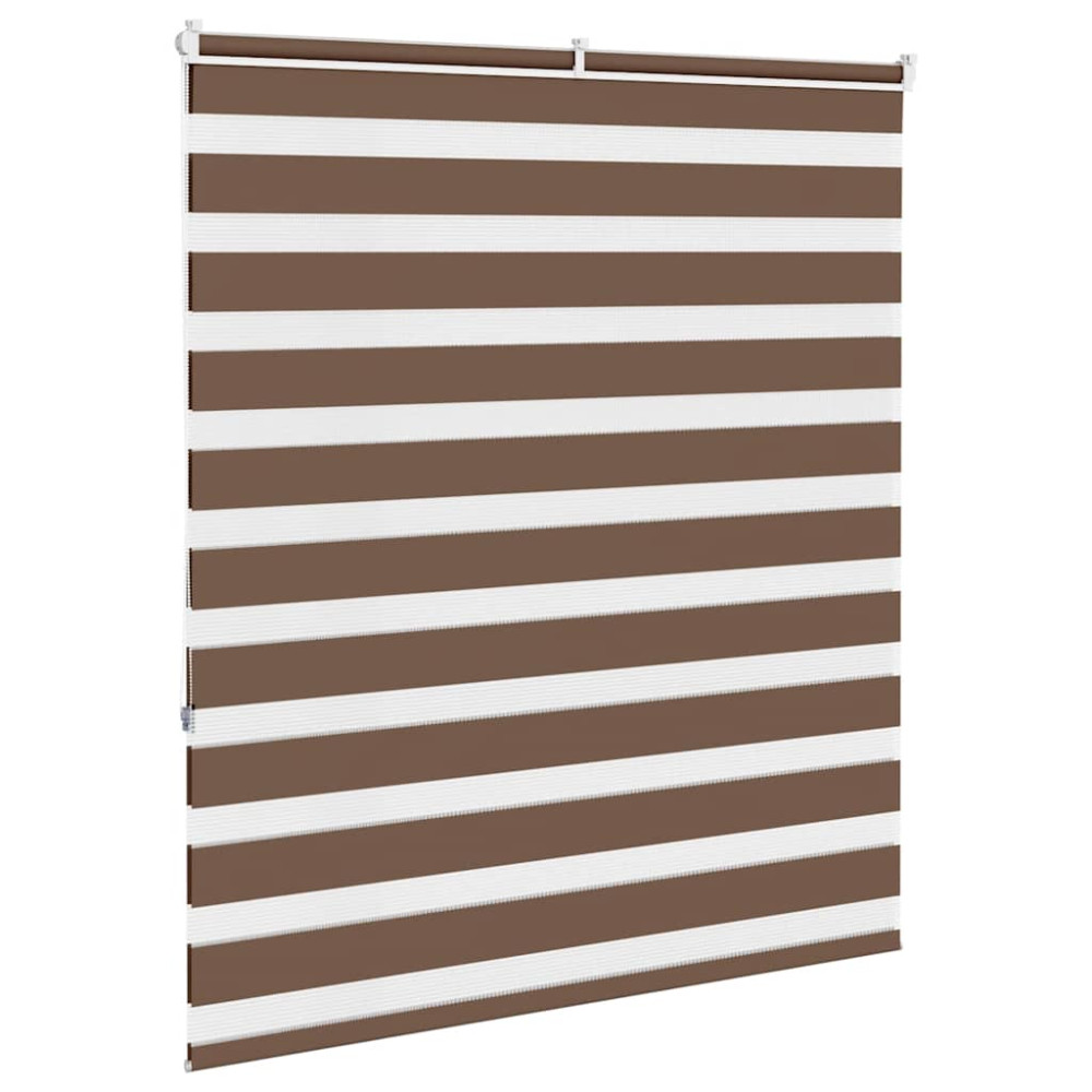 Produktbild för Rullgardin zebra brun 130x150 cm tyg bredd 125,9 cm polyester