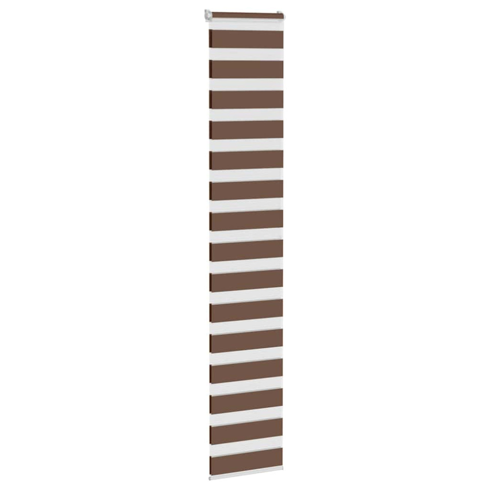 Produktbild för Rullgardin zebra brun 40x200 cm tyg bredd 35,9 cm polyester