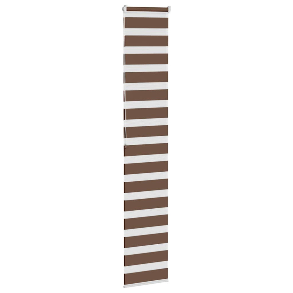 Produktbild för Rullgardin zebra brun 40x200 cm tyg bredd 35,9 cm polyester