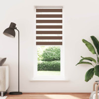 Produktbild för Rullgardin zebra brun 80x200 cm tyg bredd 75,9 cm polyester