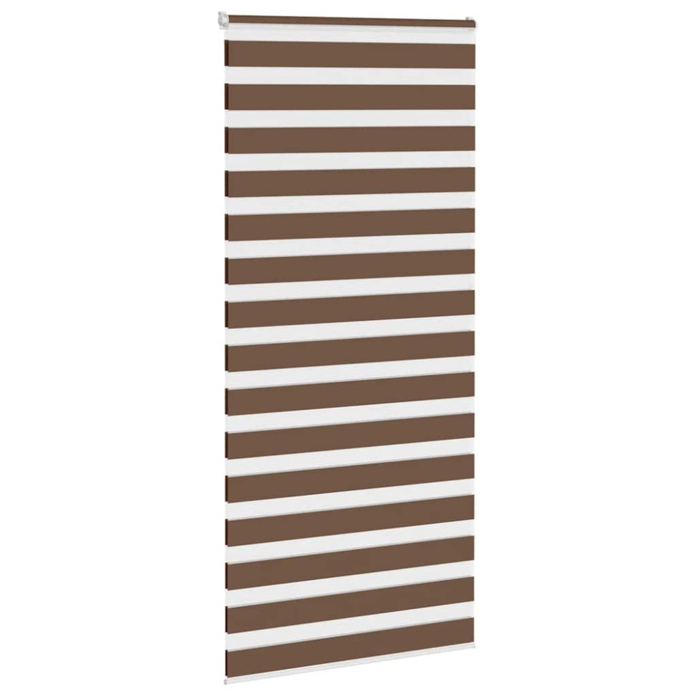 Produktbild för Rullgardin zebra brun 95x200 cm tyg bredd 90,9 cm polyester