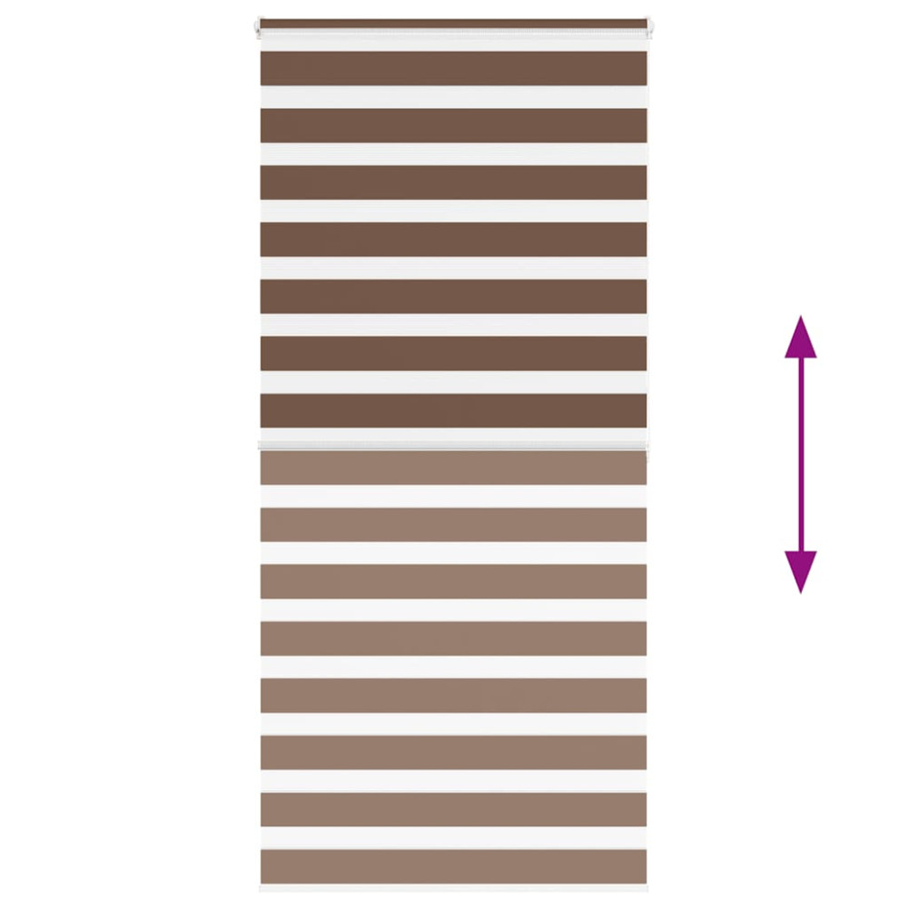 Produktbild för Rullgardin zebra brun 95x200 cm tyg bredd 90,9 cm polyester