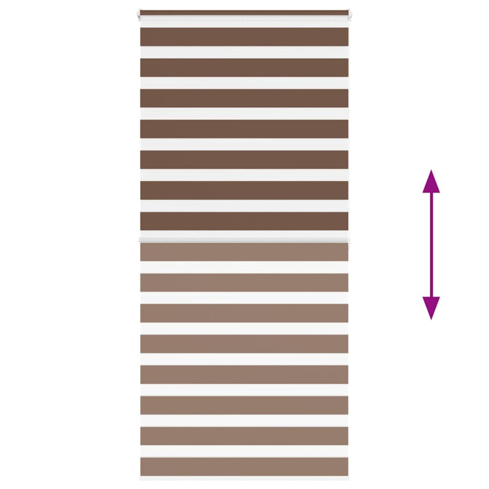 Produktbild för Rullgardin zebra brun 100x200 cm tyg bredd 95,9 cm polyester
