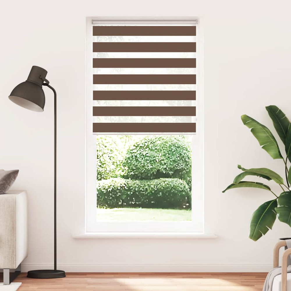 Produktbild för Rullgardin zebra brun 105x200 cm tyg bredd 100,9 cm polyester