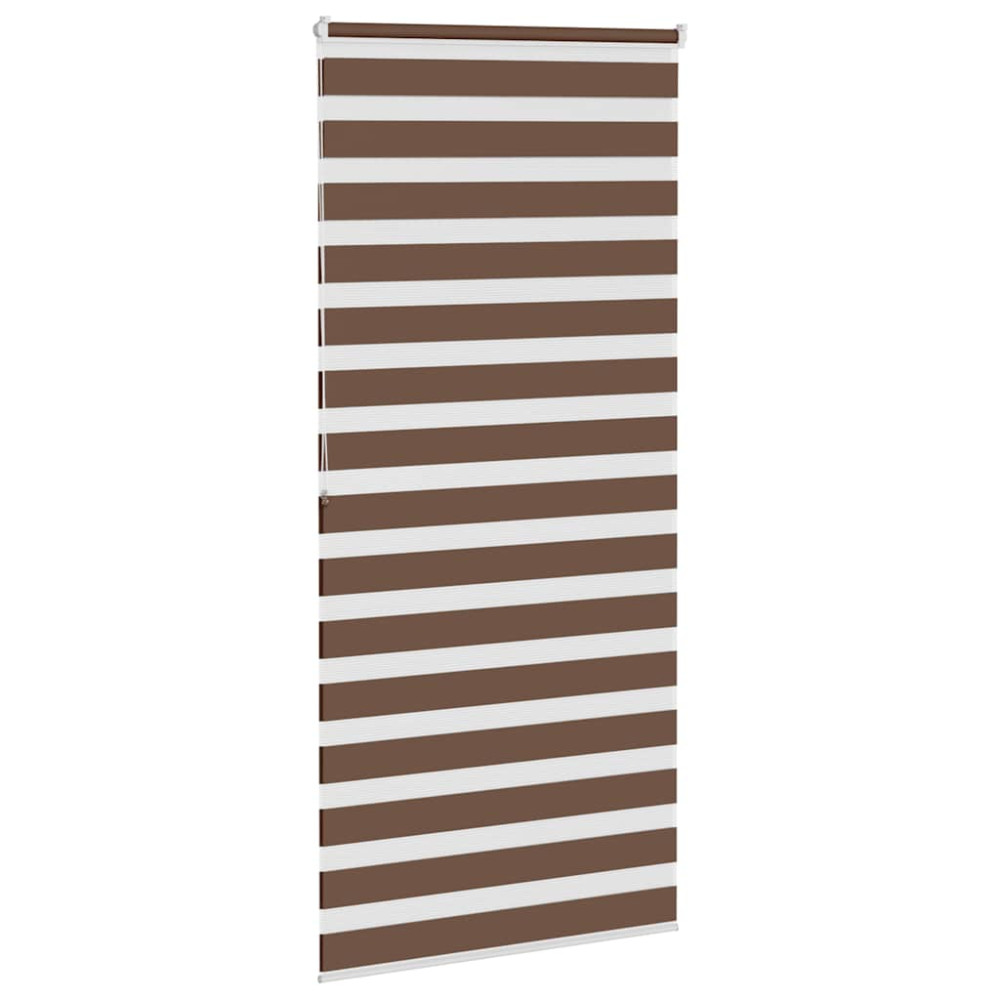 Produktbild för Rullgardin zebra brun 105x200 cm tyg bredd 100,9 cm polyester