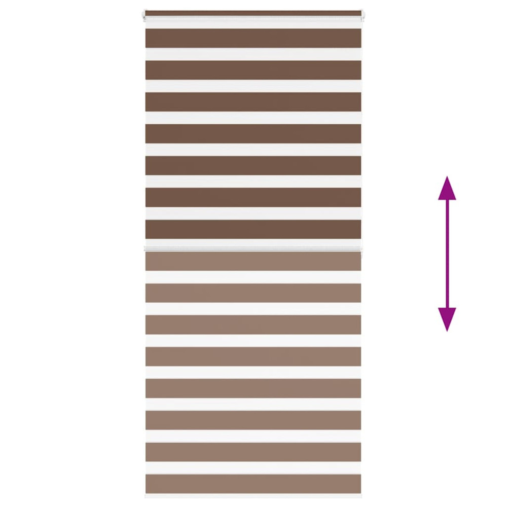 Produktbild för Rullgardin zebra brun 105x200 cm tyg bredd 100,9 cm polyester