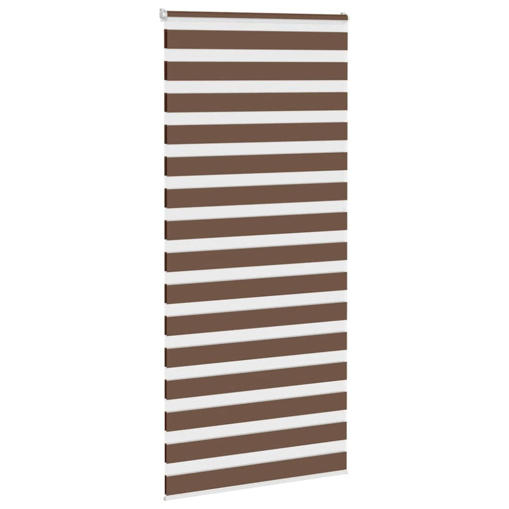 Produktbild för Rullgardin zebra brun 115x200 cm tyg bredd 110,9 cm polyester