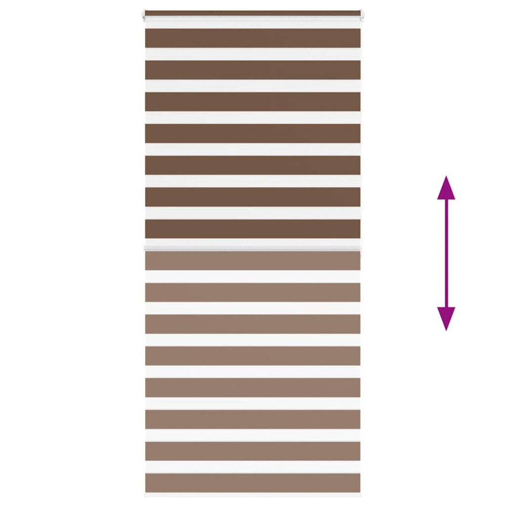 Produktbild för Rullgardin zebra brun 115x200 cm tyg bredd 110,9 cm polyester